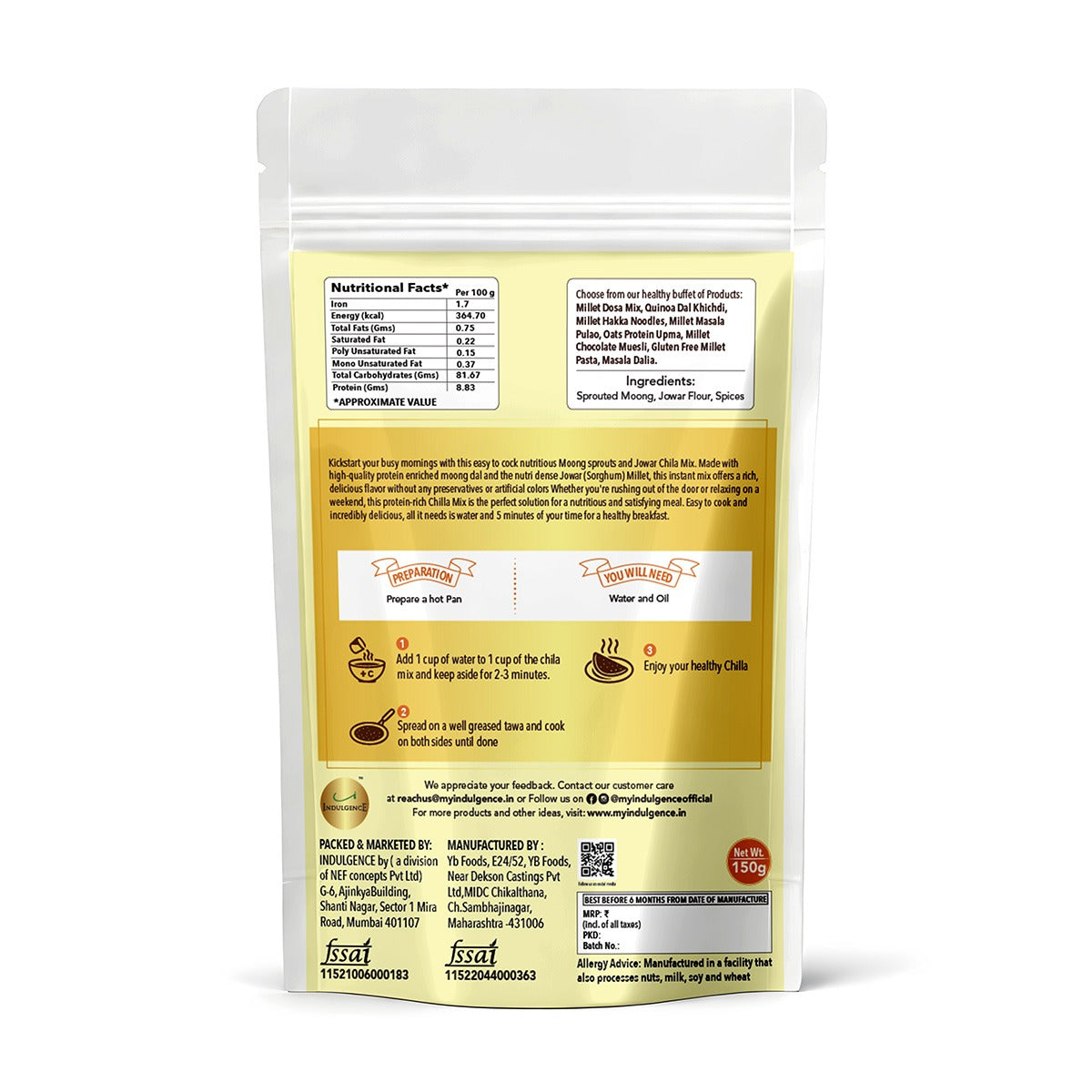 Moong Sprouts and Jowar Chila