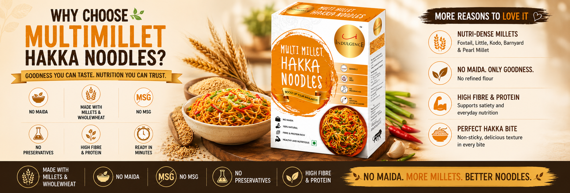 No Maida Multi Millet Hakka Noodles