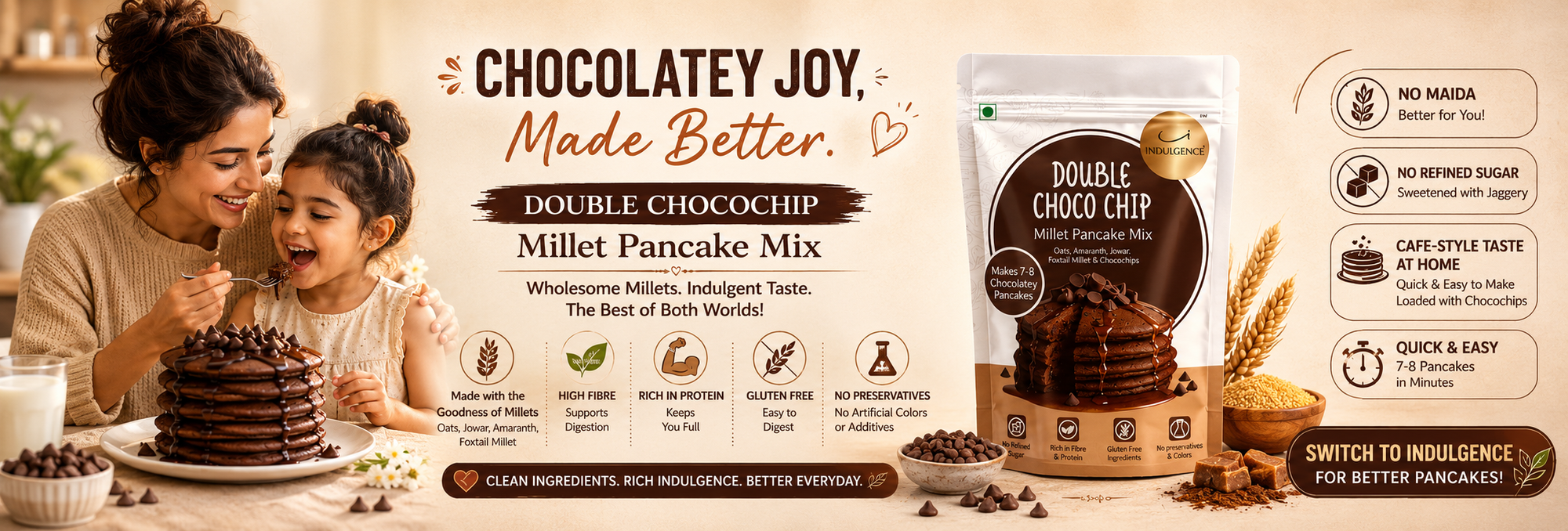 Double Choco Chip Millet Pancake Mix