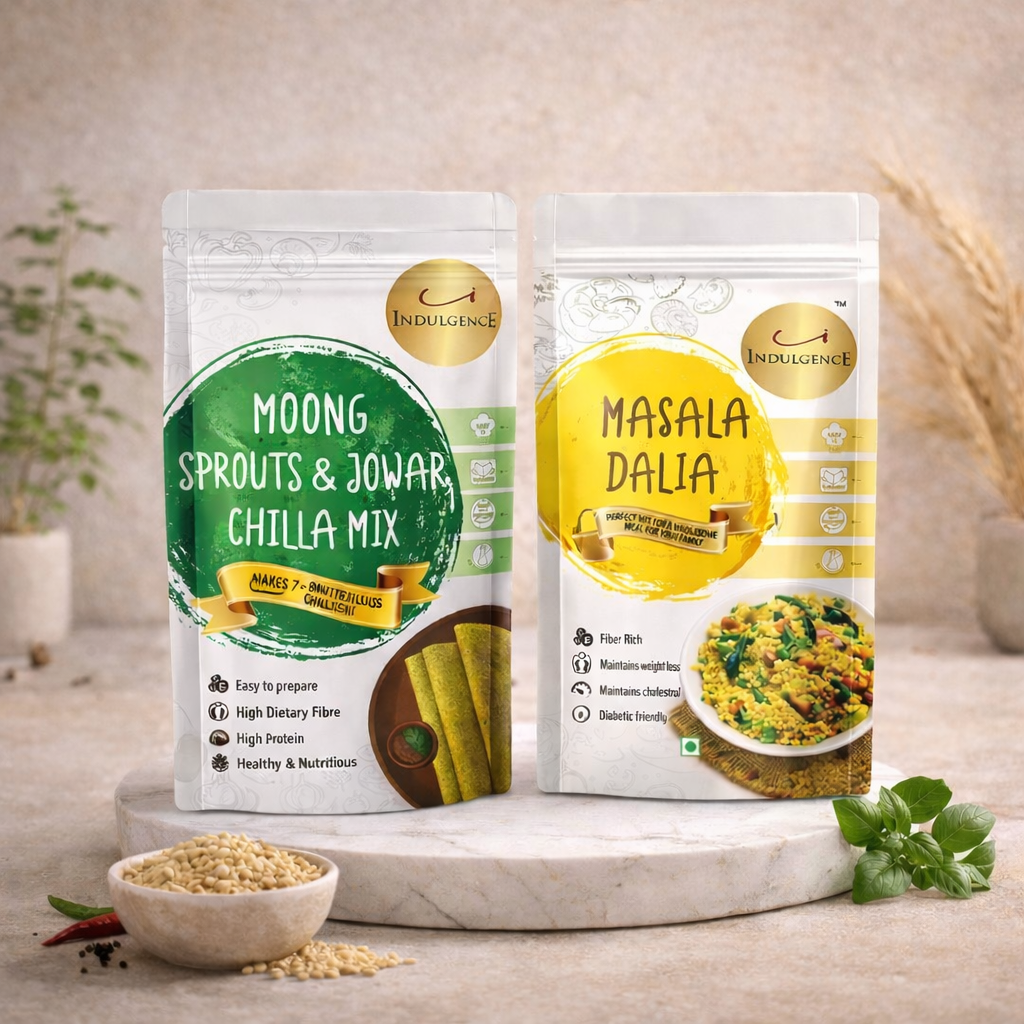 Healthy Breakfast Combo| Moong sprouts & Jowar Chilla  + Masala Dalia Mix