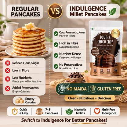 KIDS CELEBRATION PACK - No Maida Foxtail Millet Hakka Noodles + No Maida Jowar Millet Macaroni+Dark Chocolate Millet Muesli+ No Maida Double Choco Chip Millet Pancake Mix. High protein, High Fibre
