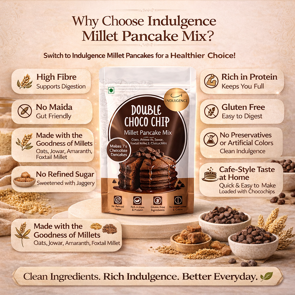 Healthy Breakfast Combo - Millet Dosa Mix +Double Choco Chip Pancake Mix + Oats Protein Upma- High protein,High Fibre, No Maida,No Refined Sugar image 3