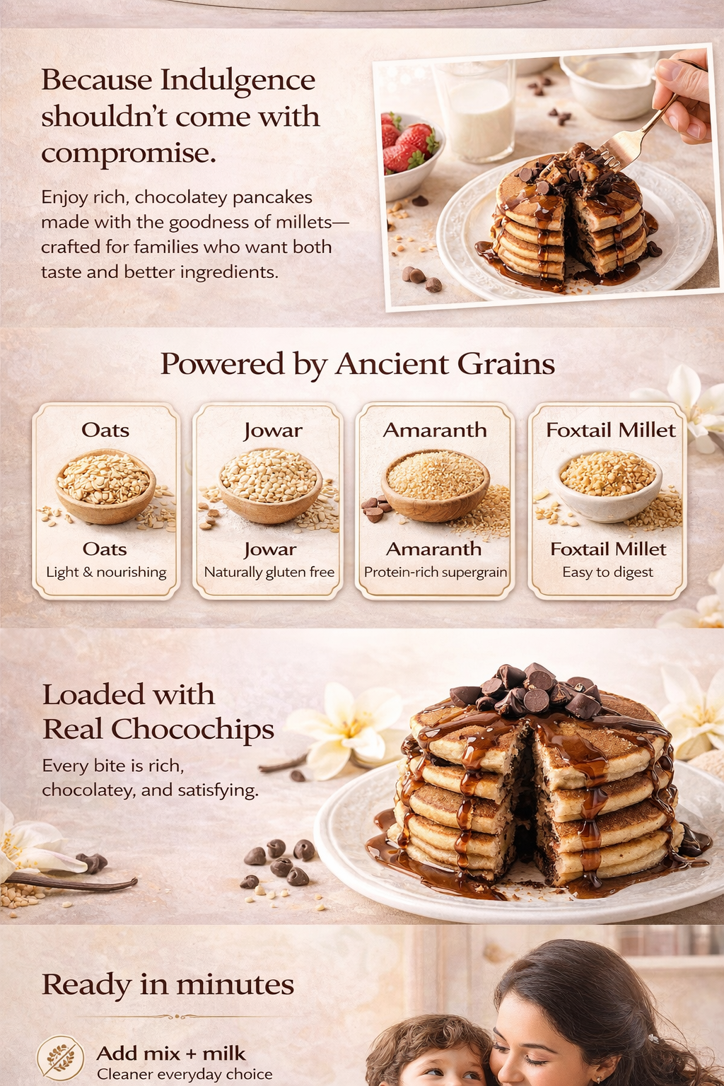 Millet Pancake Mix for Kids |No Maida| No Refined Sugar|High Protein and Fibre|