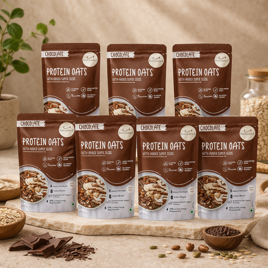 Chocolate Protein Oats with Super Seeds 50 g x pack of 7- 24g Protein| High Fibre |No Preservatives|