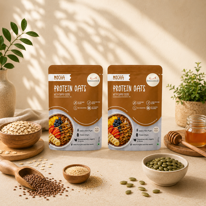 Mocha Protein Oats with Super Seeds| 24g Protein| Sweetened with Jaggery & Honey|No preservatives