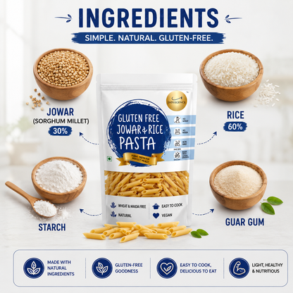 Gluten Free Jowar and Rice Penne Pasta