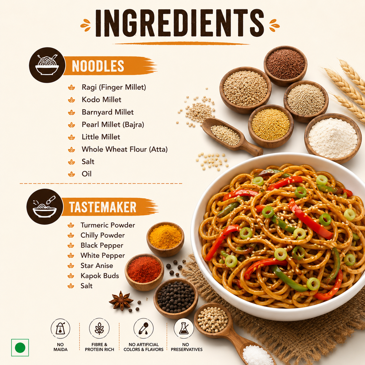 No Maida Multi Millet Hakka Noodles