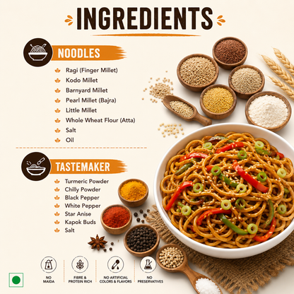 No Maida Multi Millet Hakka Noodles