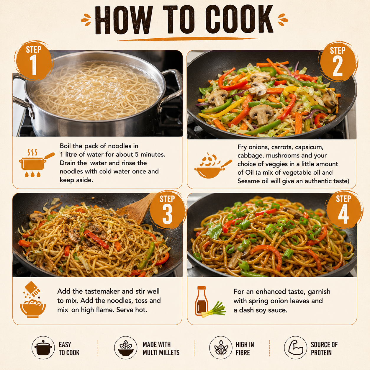 No Maida Multi Millet Hakka Noodles