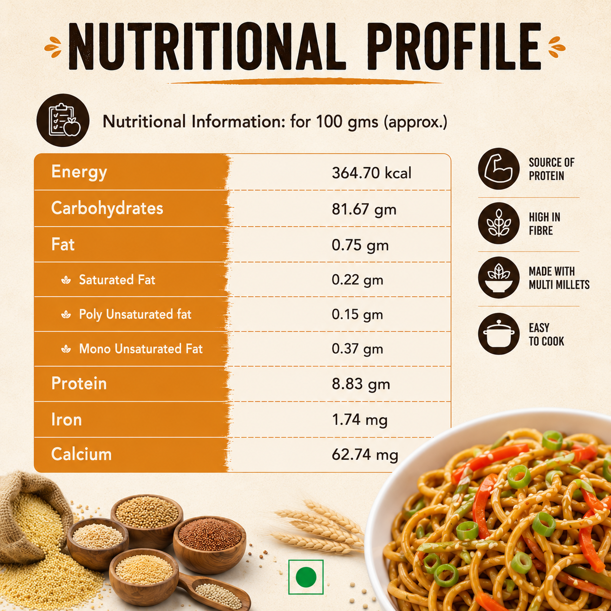 No Maida Multi Millet Hakka Noodles