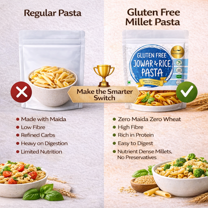 Gluten Free Pasta Combo |Jowar & Rice Penne Pasta + Multi Millet Fusili Pasta | No Preservatives