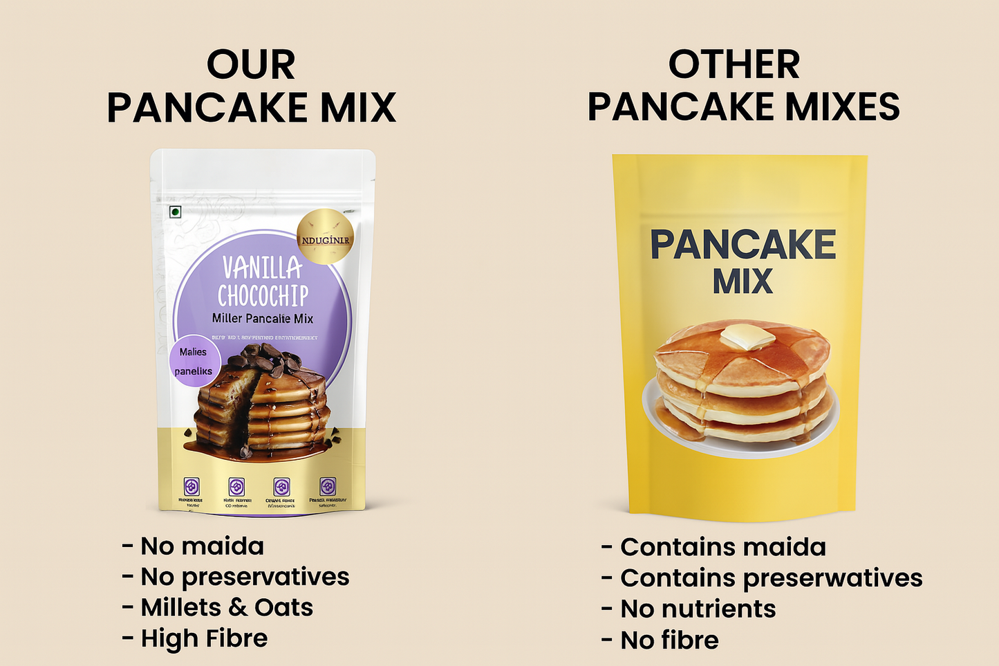 Vanilla Chocochip Millet Pancake Mix