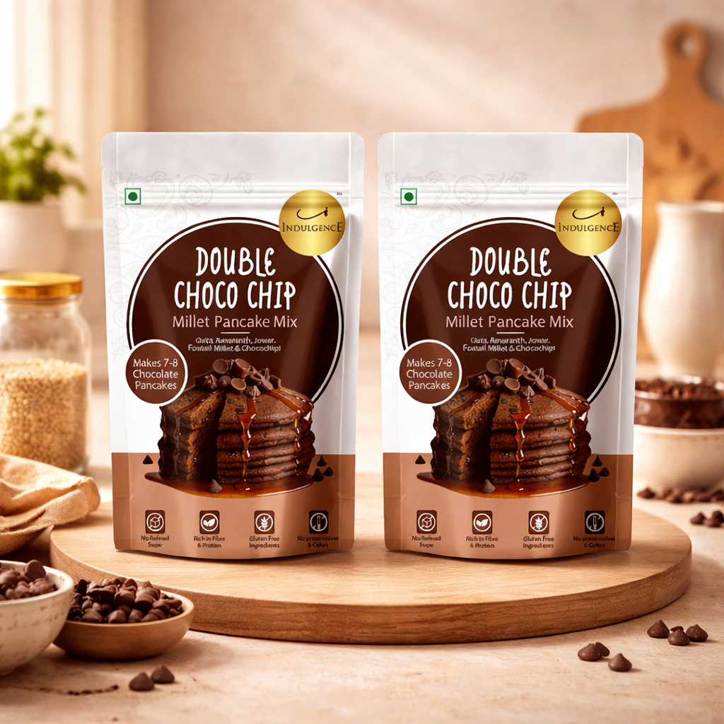 Double Choco Chip Millet Pancake Mix| Gluten free| No Preservatives | High Fibre | No Refined Sugar
