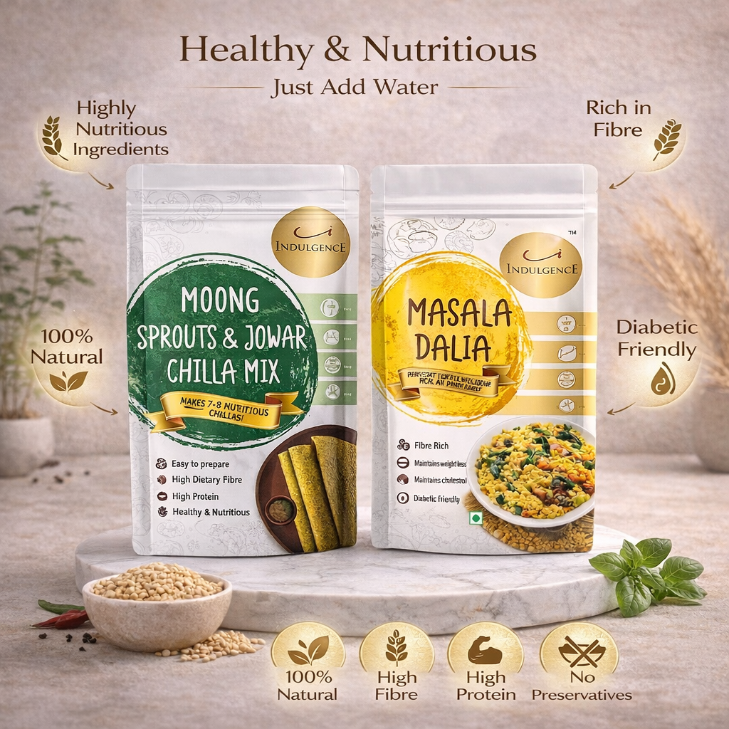 Healthy Breakfast Combo| Moong sprouts & Jowar Chilla  + Masala Dalia Mix