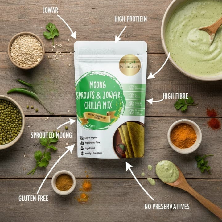 Moong Sprouts and Jowar Chila