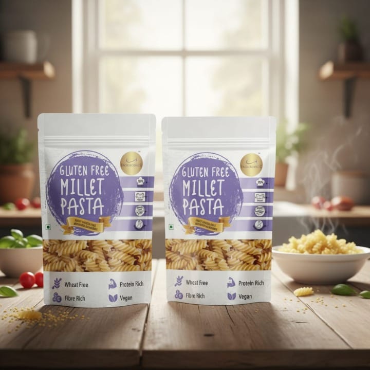 Gluten Free Millet Fusilli Pasta-No Preservatives, High Fibre, High Protein
