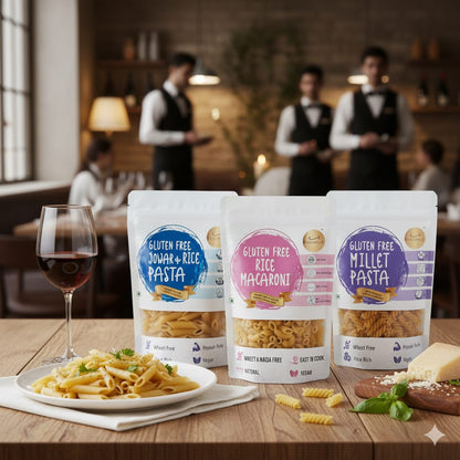 Gluten Free Pasta Treat 600 gms( Jowar & Rice Penne+ Rice Macaroni + Multimillet Fusilli)