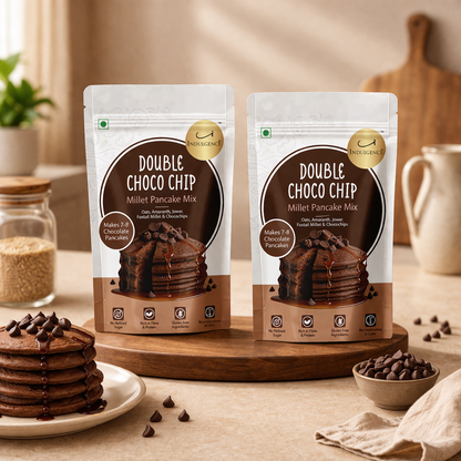 Double Choco Chip Millet Pancake Mix| Gluten free| No Preservatives | High Fibre | No Refined Sugar