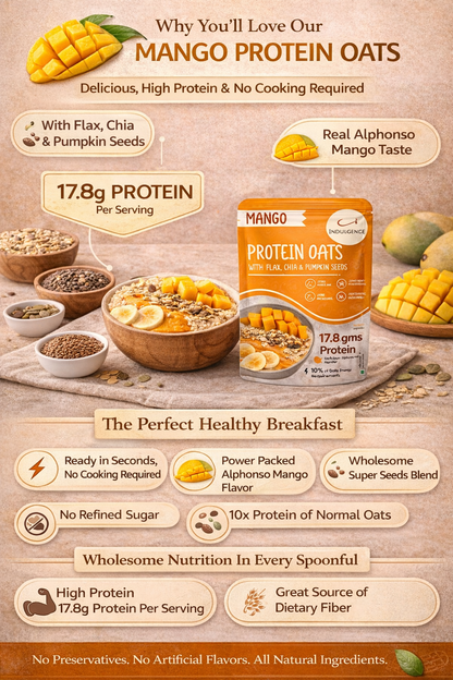 Mango Protein Oats with Superseeds | No Refined Sugar| No preservatives
