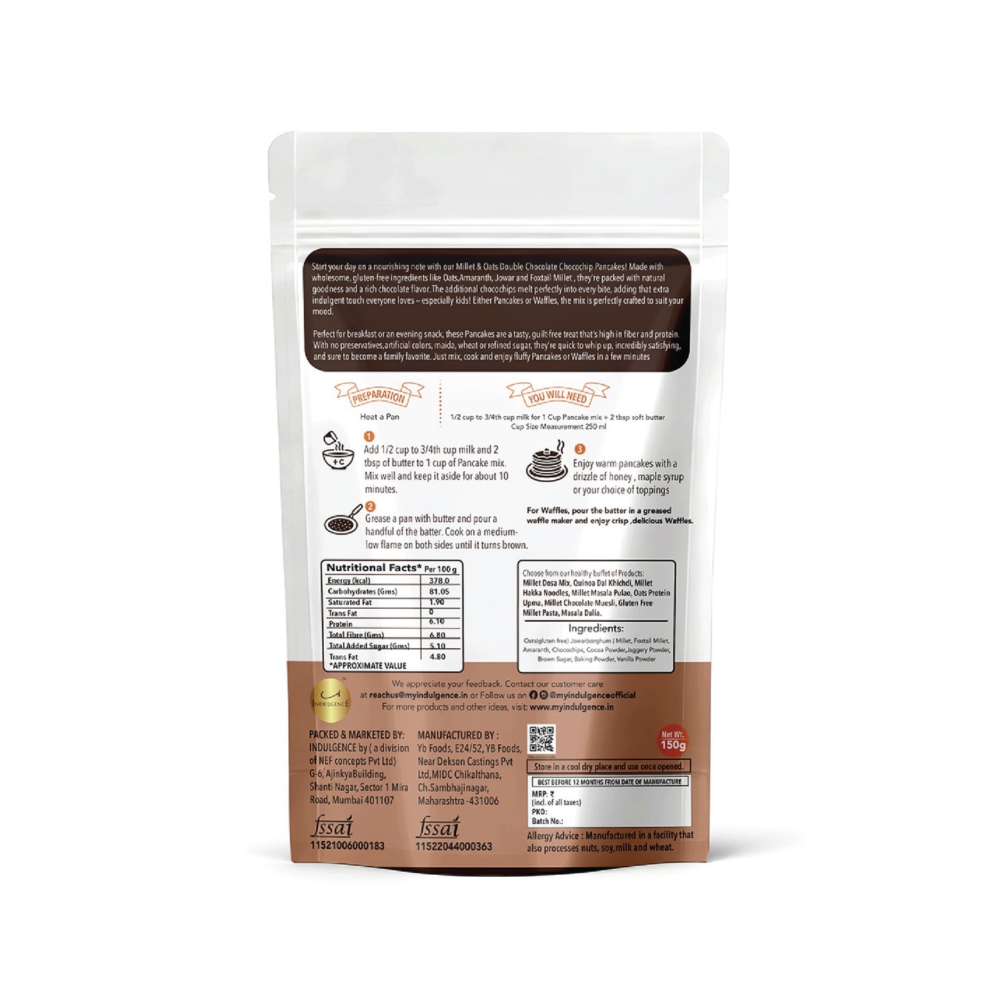 Double Choco Chip Millet Pancake Mix