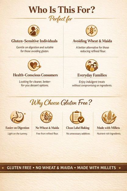 Gluten Free Chocolate Millet Cake Mix- No Preservatives, High Fibre, No Wheat, No Artificial flavors