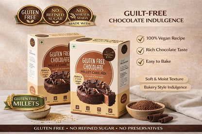 Ragi Chocolate Cake + Gluten Free Chocolate Millet Cake Mix
