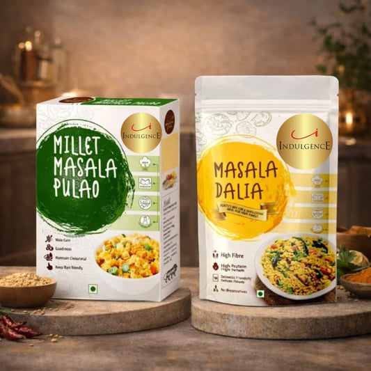 Millet Masala Pulao + Masala Dalia Mix Combo-High Fibre, No Preservatives, Ready to Cook, Diabetic Friendly