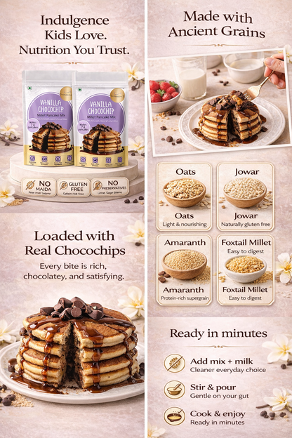 Millet Pancake Mix for Kids |No Maida| No Refined Sugar|High Protein and Fibre|