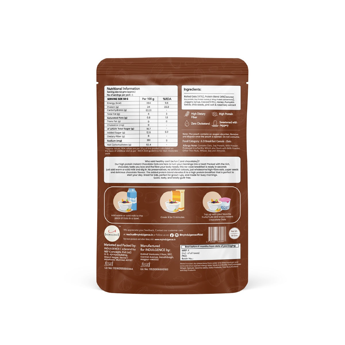 High Protein Chocolate Cereal Combo- Dark Chocolate Millet Muesli & Chocolate Protein Oats image 3