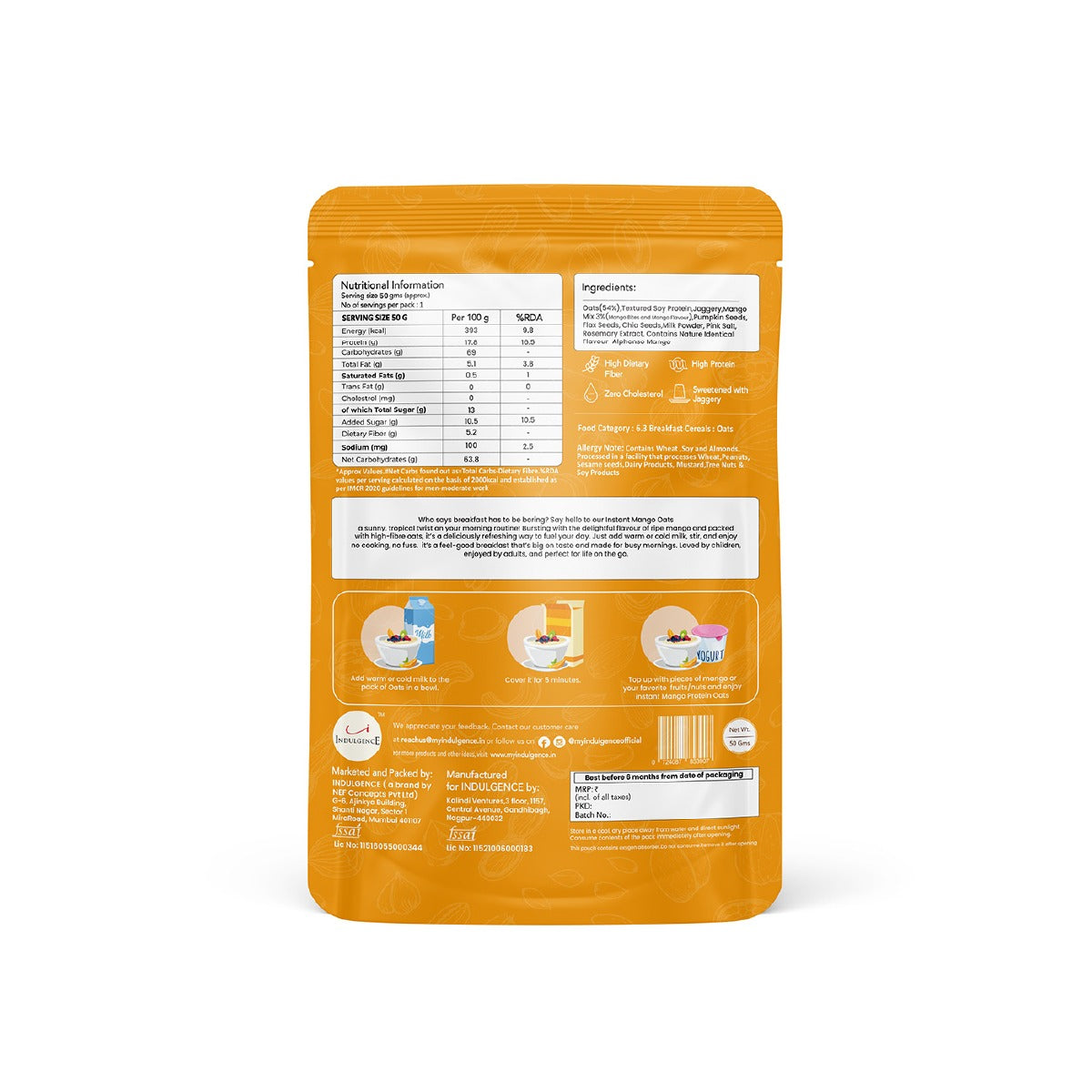 Mango Protein Oats ( 50gm x pack of 7)