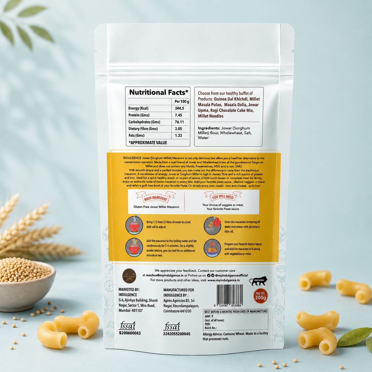 Zero Maida Jowar Millet Macaroni