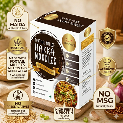 KIDS CELEBRATION PACK - No Maida Foxtail Millet Hakka Noodles + No Maida Jowar Millet Macaroni+Dark Chocolate Millet Muesli+ No Maida Double Choco Chip Millet Pancake Mix. High protein, High Fibre