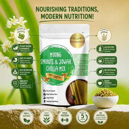 Moong Sprouts & Jowar Chilla Mix | Gluten Free| High Protein| No Preservatives
