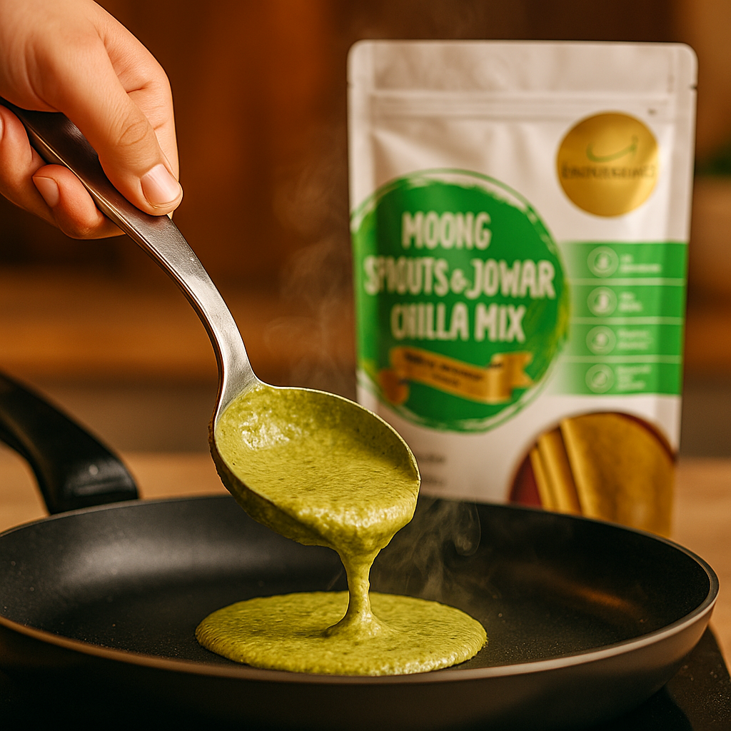 Moong Sprouts and Jowar Chila