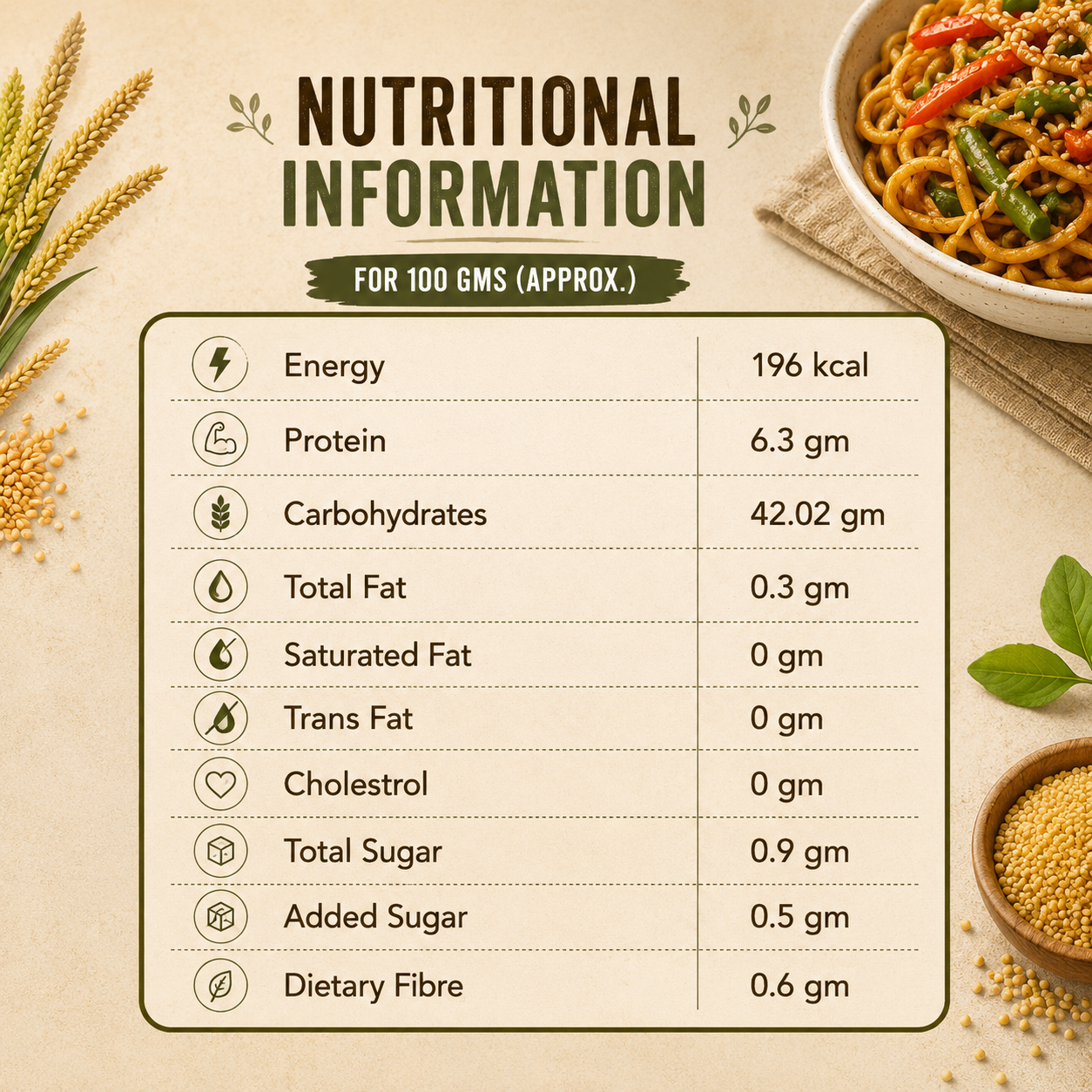 No Maida Foxtail Millet Hakka Noodles