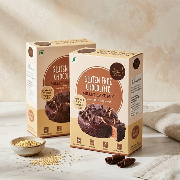 Gluten Free Chocolate Millet Cake Mix- No Preservatives, High Fibre, No Wheat, No Artificial flavors