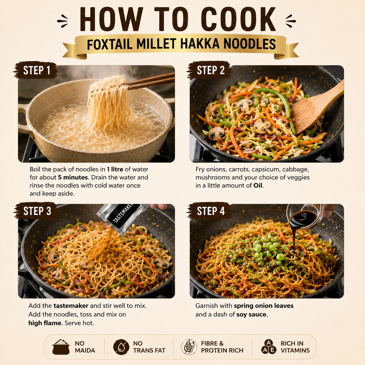 No Maida Foxtail Millet Hakka Noodles