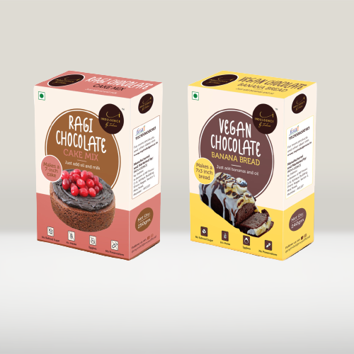 Ragi Chocolate Cake Mix + Vegan Chocolate Banana Bread Mix 500 gms(No Maida Cake Mix)