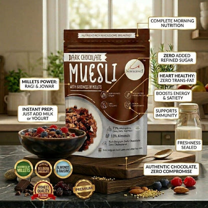 KIDS CELEBRATION PACK - No Maida Foxtail Millet Hakka Noodles + No Maida Jowar Millet Macaroni+Dark Chocolate Millet Muesli+ No Maida Double Choco Chip Millet Pancake Mix. High protein, High Fibre