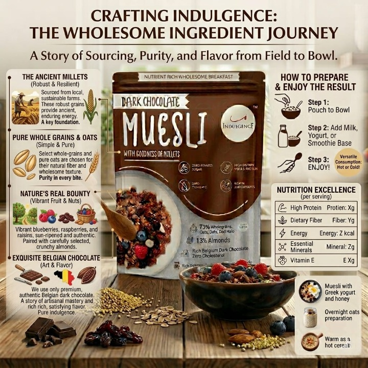 KIDS CELEBRATION PACK - No Maida Foxtail Millet Hakka Noodles + No Maida Jowar Millet Macaroni+Dark Chocolate Millet Muesli+ No Maida Double Choco Chip Millet Pancake Mix. High protein, High Fibre