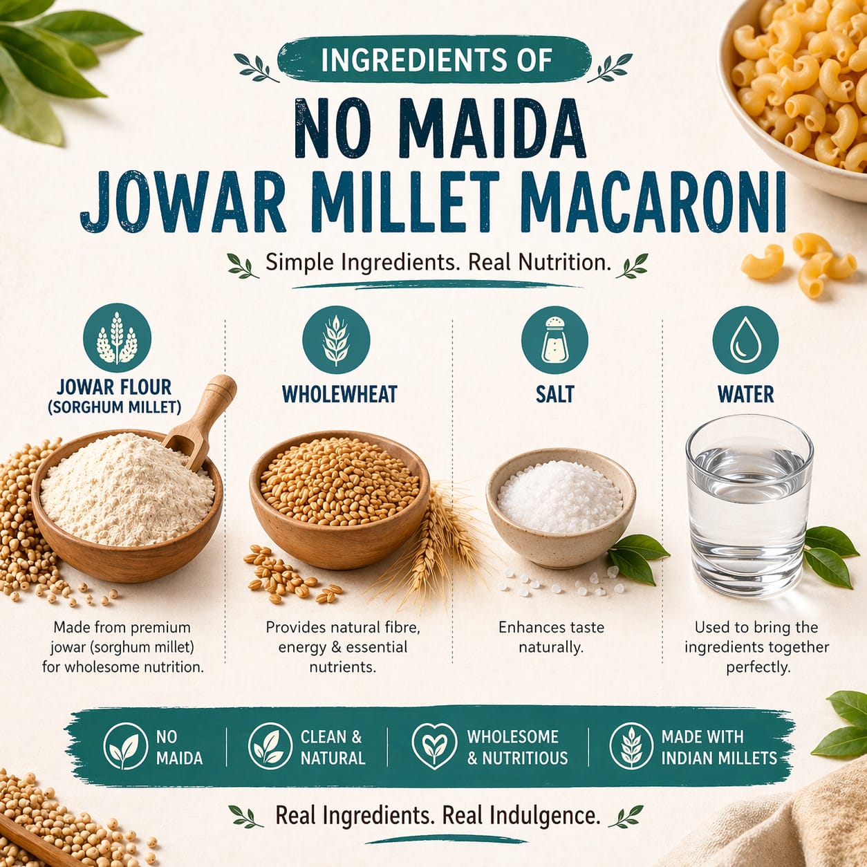 KIDS CELEBRATION PACK - No Maida Foxtail Millet Hakka Noodles + No Maida Jowar Millet Macaroni+Dark Chocolate Millet Muesli+ No Maida Double Choco Chip Millet Pancake Mix. High protein, High Fibre