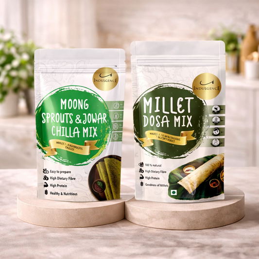 Millet Dosa Mix +Moong Sprouts & Jowar Chilla Mix Combo, High Protein, Gluten Free, No Preservatives, 330gms