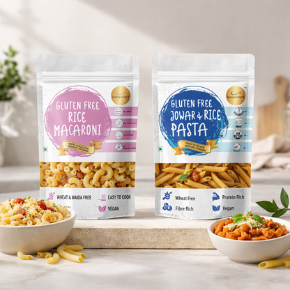 Gluten Free Pasta Treat 600 gms( Jowar & Rice Penne+ Rice Macaroni + Multimillet Fusilli)